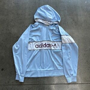 Vintage Adidas Baby Blue Color Block Zip Up Jacket